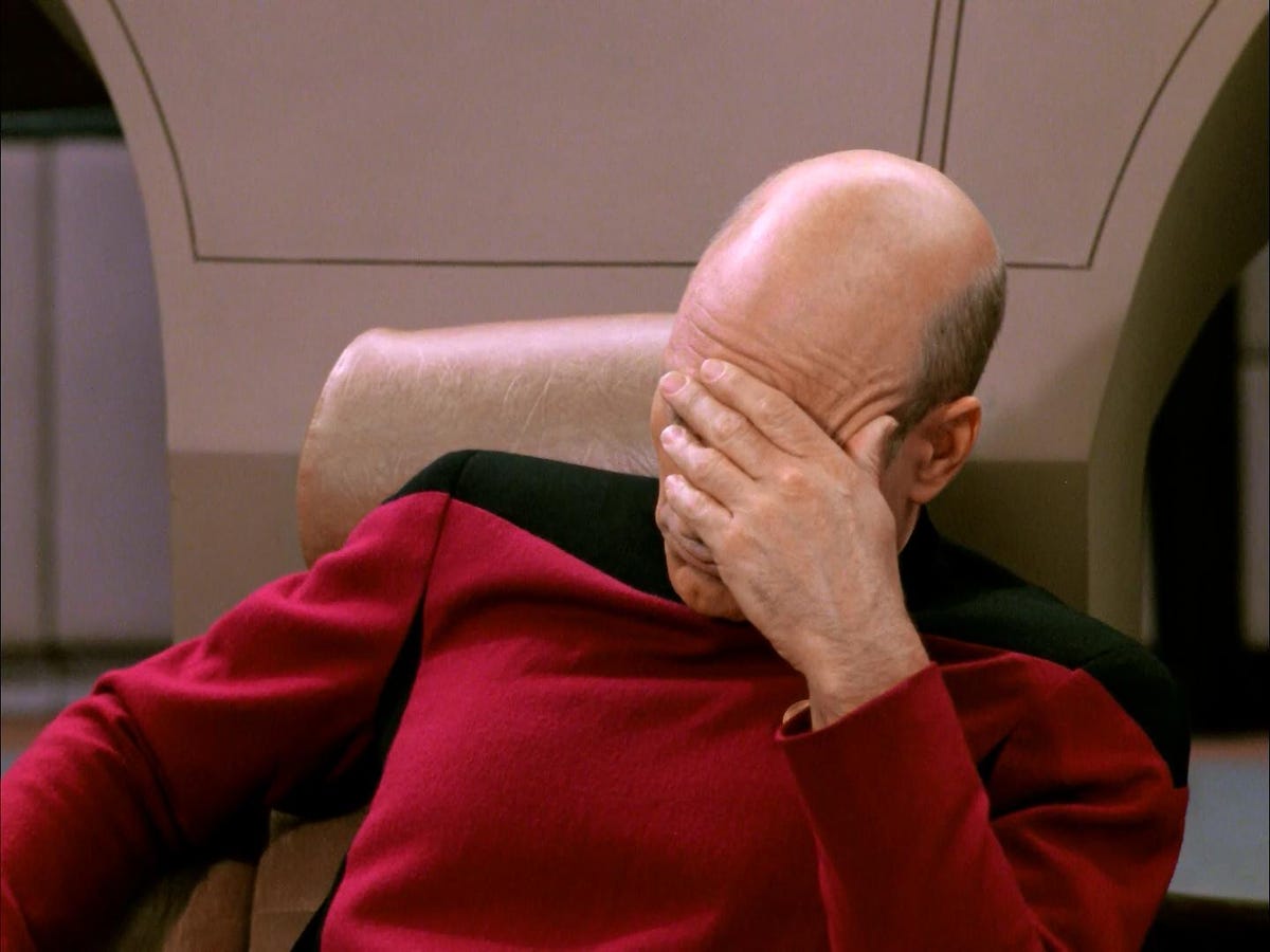 Jean-Luc Picard facepalming